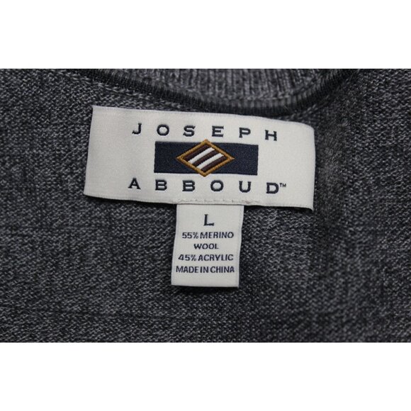 Joseph Abboud men's gray merino wool blend textured v-neck pullover sweater L‎ - Picture 7 of 11